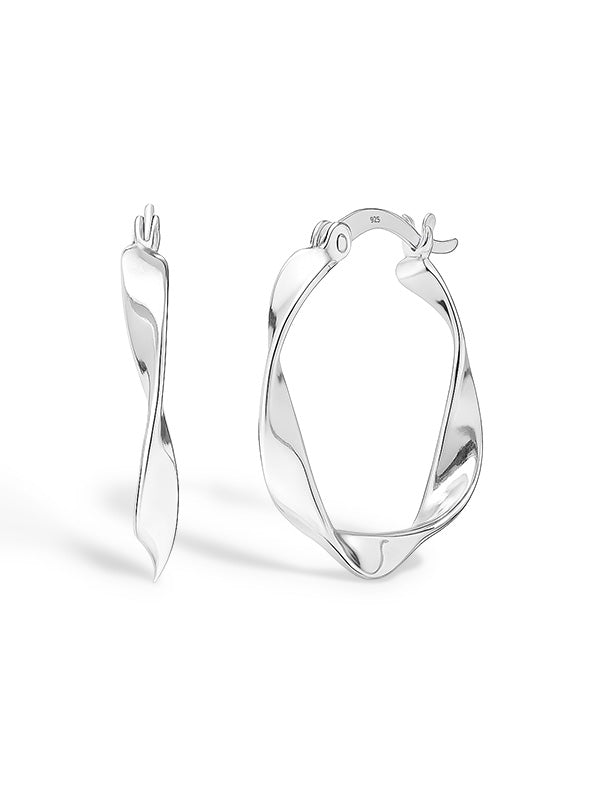 Twisted Spiral Click-Top Hoops