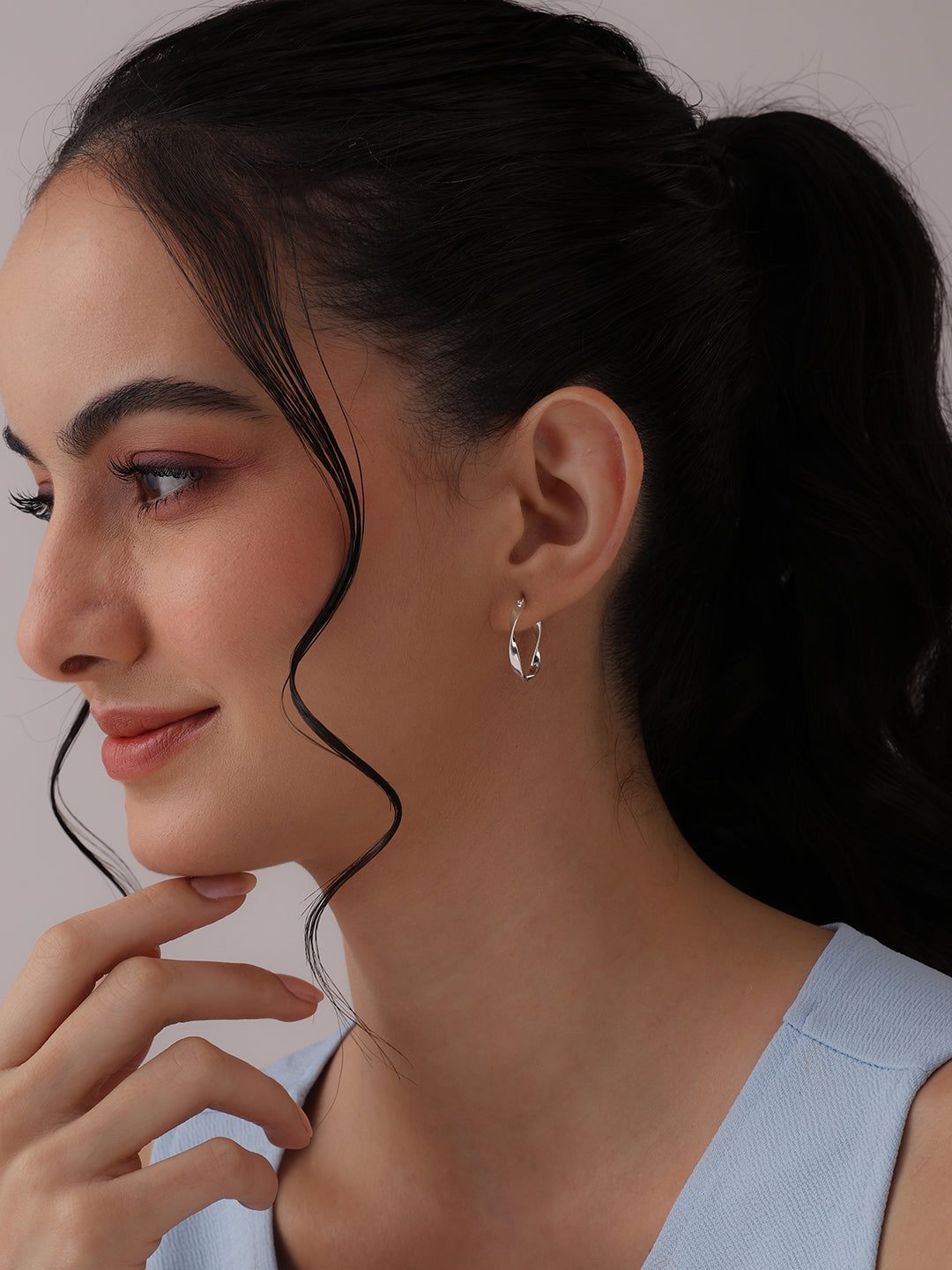 Spira Twisted Spiral Click-Top Women's Hoop Earrings