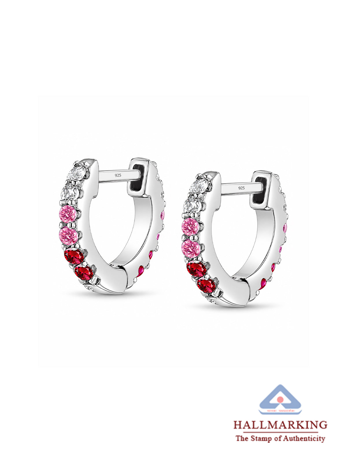 Rosé Cascade Crystal Huggie Earrings
