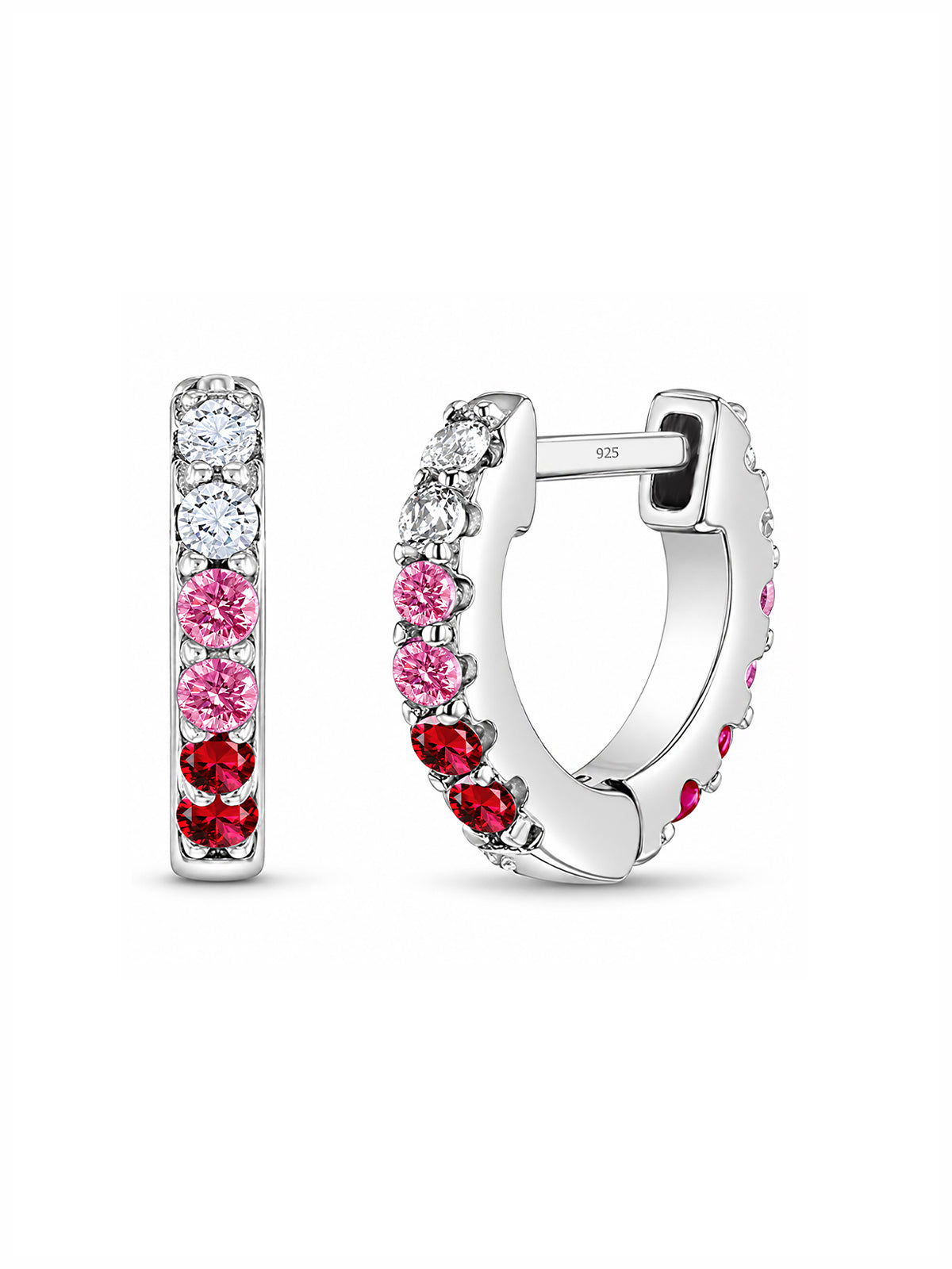 Rosé Cascade Crystal Huggie Earrings