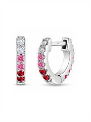 Rosé Cascade Crystal Huggie Earrings