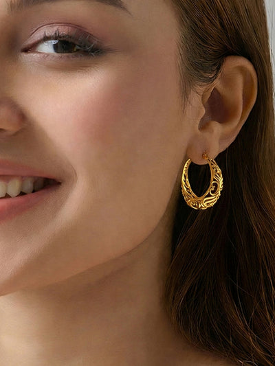14K Gold Plated Ishara Love Hoops