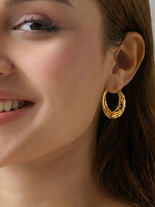 14K Gold Plated Ishara Love Hoops