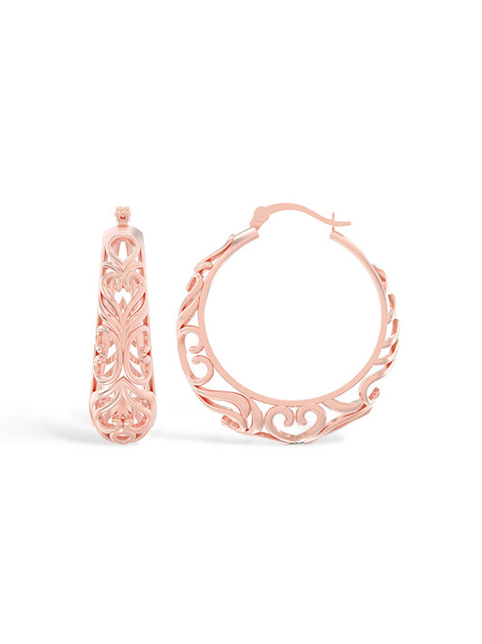 14K Rose-Gold Plated Ishara Love Hoops