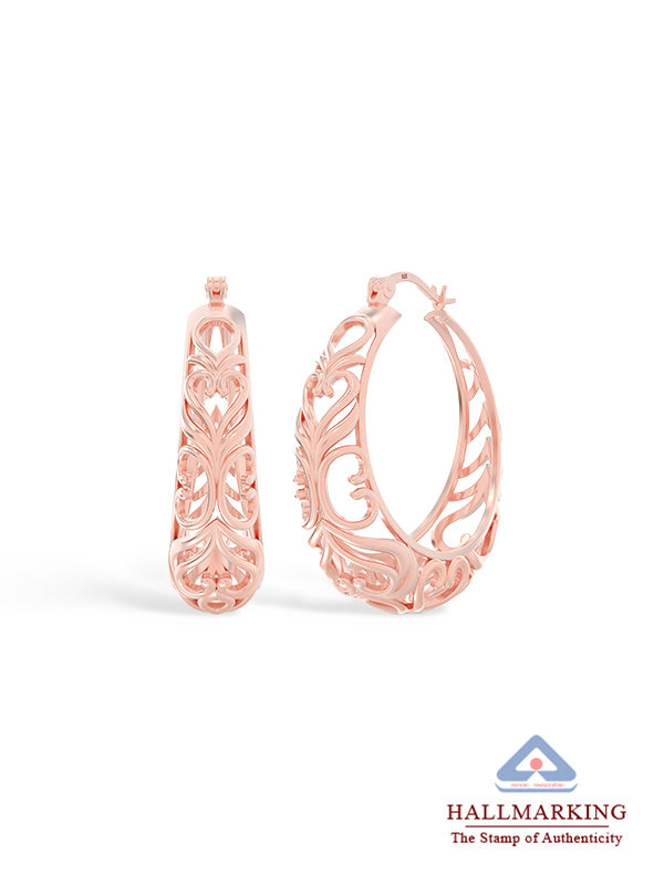 14K Rose-Gold Plated Ishara Love Hoops