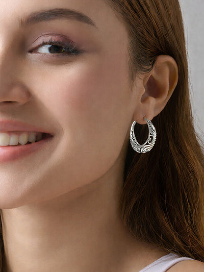 Heart Filigree Round Click-Top Hoops 27mm