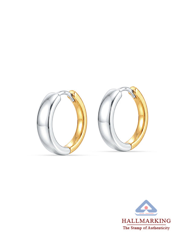 Liora Two-Tone Mini Huggie Hoop Earrings
