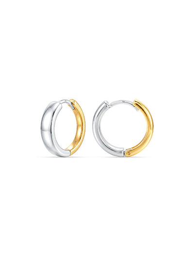 Liora Two-Tone Mini Huggie Hoop Earrings