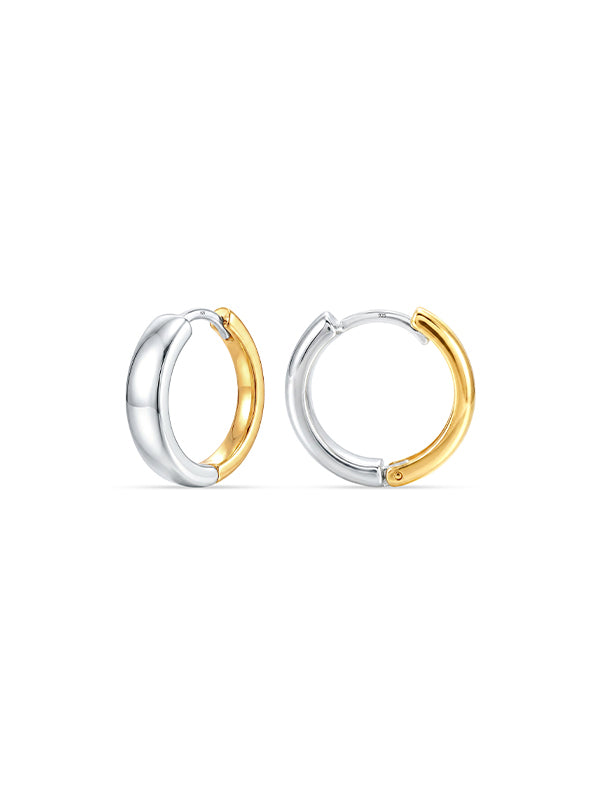 Liora Two-Tone Mini Huggie Hoop Earrings