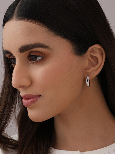 Liora Two-Tone Mini Huggie Hoop Earrings