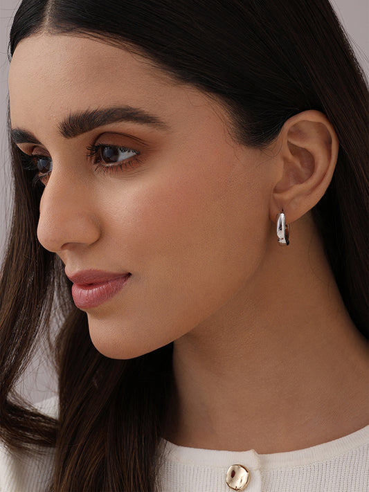 Amara Two-Tone Polished Huggie Hoops