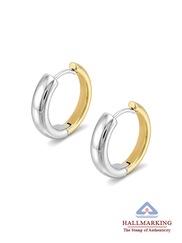 Amara Two-Tone Polished Huggie Hoops