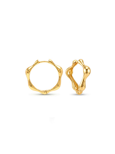 Aurelia Gold Wavy Molten Hoops