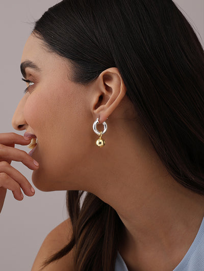 14K Gold-Plated Ora Ball Drop Hoop Earrings