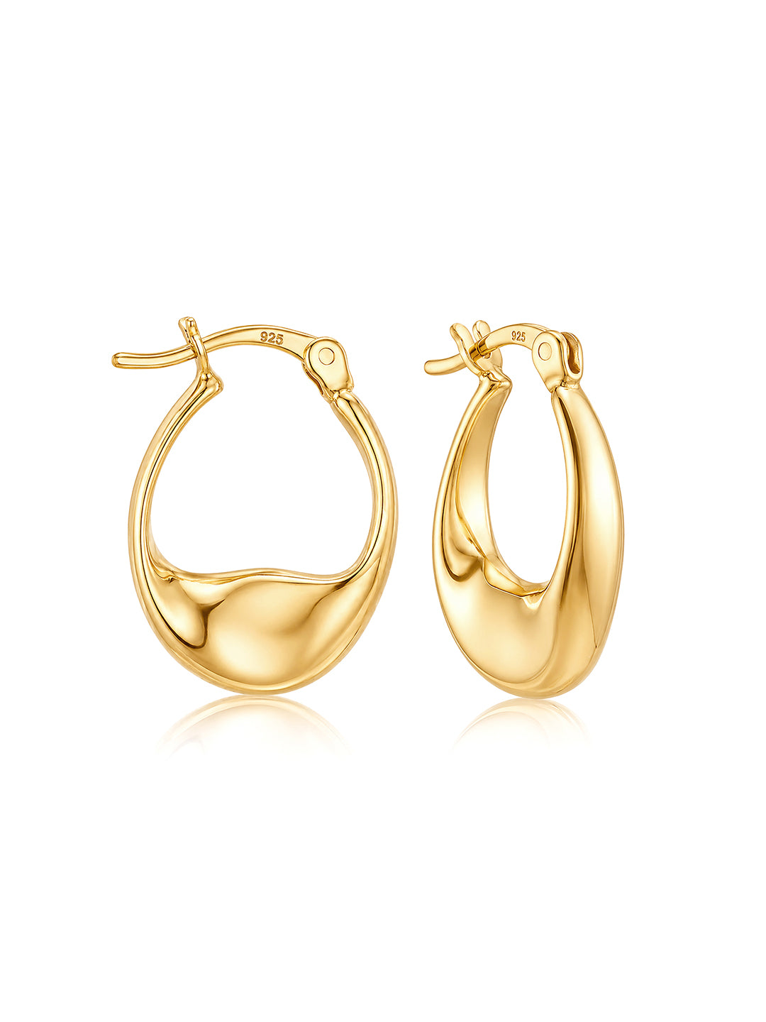 925 Sterling Silver Jewellery | 14K Gold Plated Nirva Twisted Hoop Earrings | acpl-ecom.myshopify.com