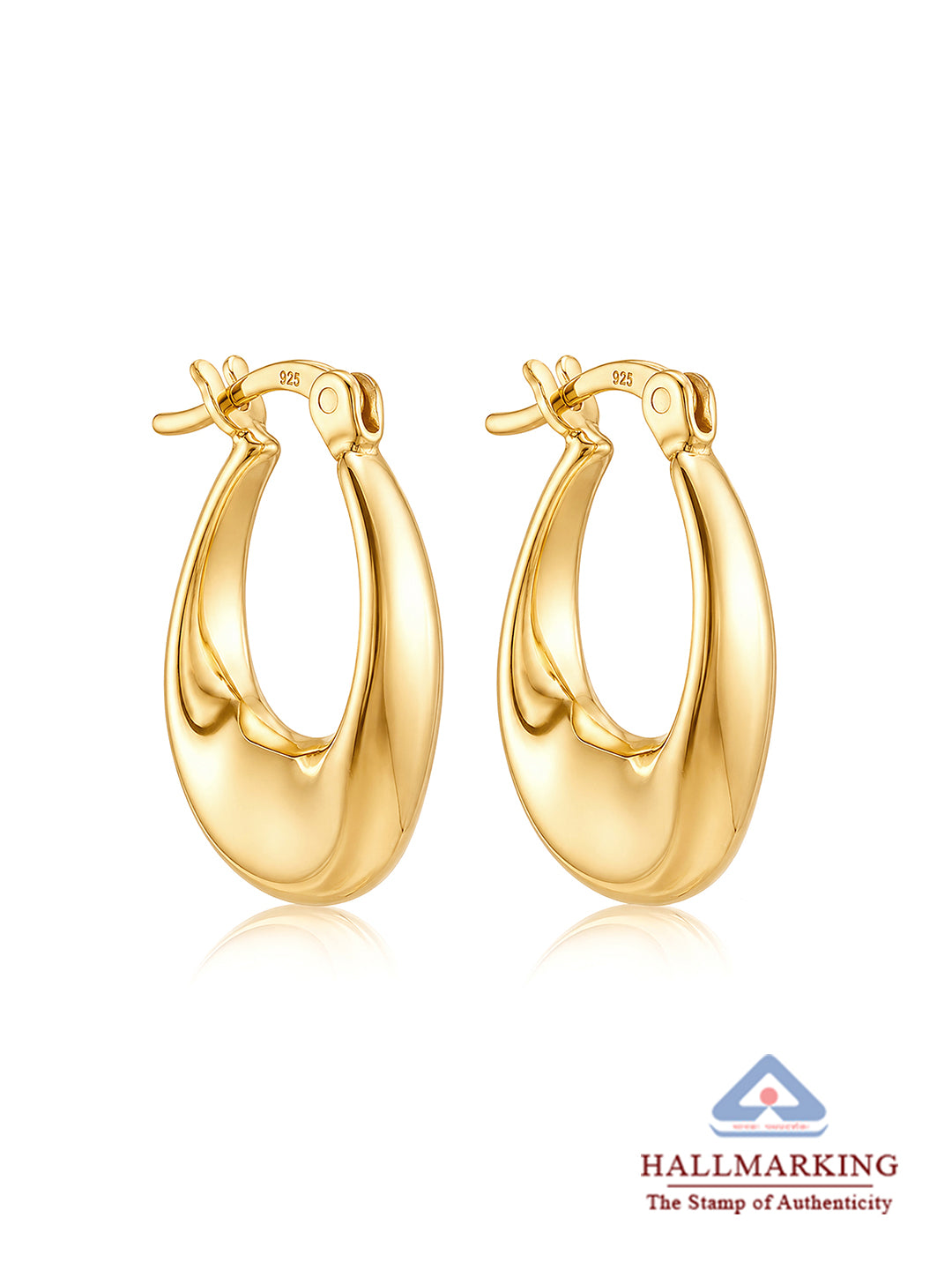 925 Sterling Silver Jewellery | 14K Gold Plated Nirva Twisted Hoop Earrings | acpl-ecom.myshopify.com