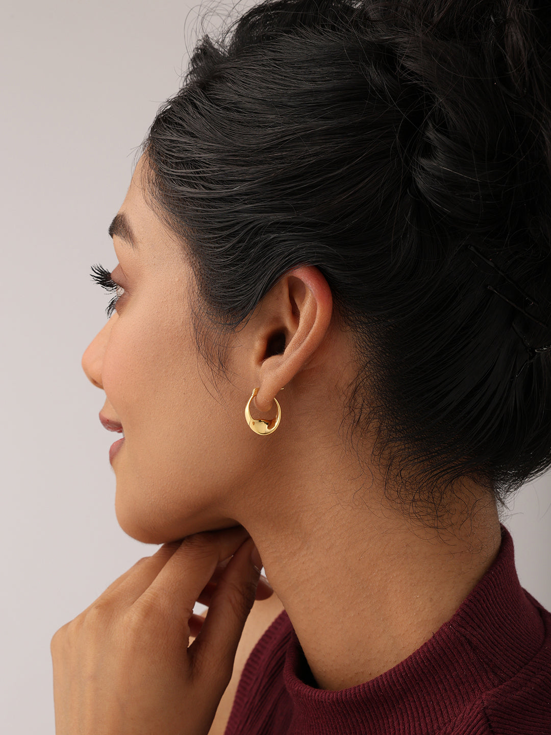 925 Sterling Silver Jewellery | 14K Gold Plated Nirva Twisted Hoop Earrings | acpl-ecom.myshopify.com