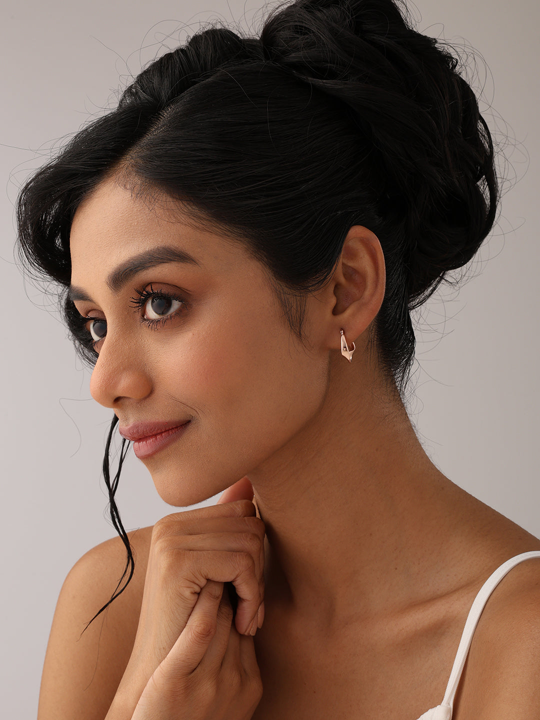 14K Rose-Gold Plated Nirva Twisted Hoop Earrings