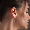 925 Sterling Silver Minimalist Handmade Wave Shape Hoop Earrings for Women