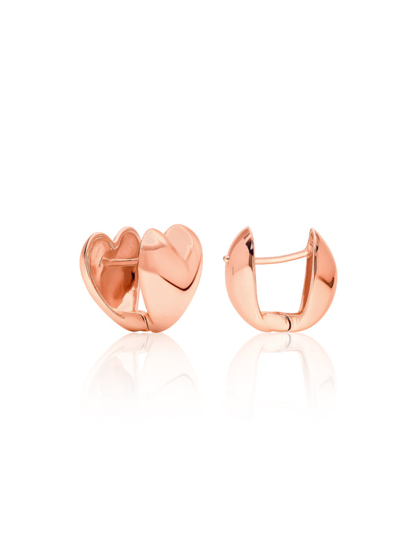 14K Rose-Gold Plated Amora Heart Hoop Earrings