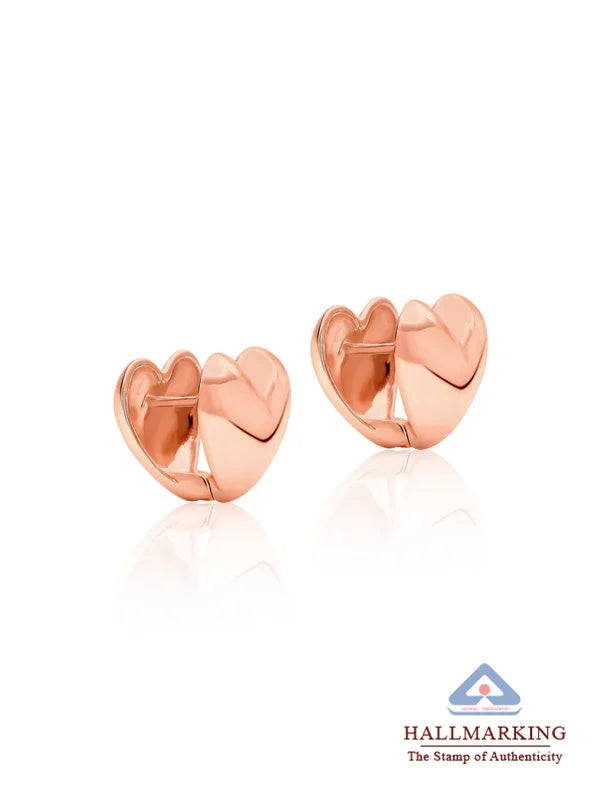 14K Rose-Gold Plated Amora Heart Hoop Earrings