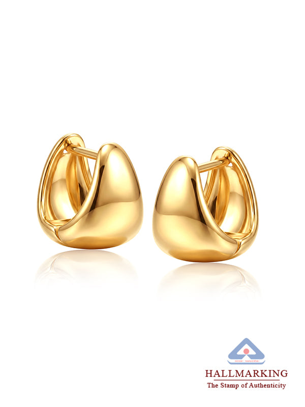 Solara Gold Dome Huggie Hoops