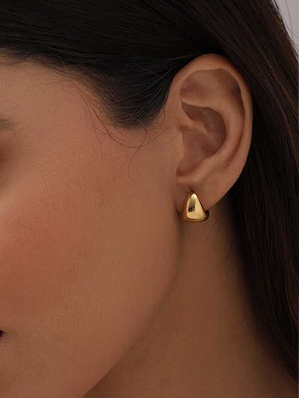 Solara Gold Dome Huggie Hoops