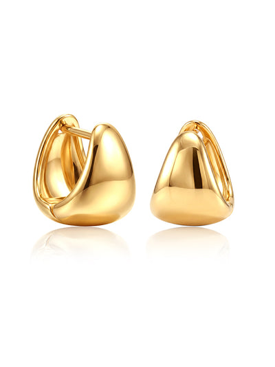 Solara Gold Dome Huggie Hoops