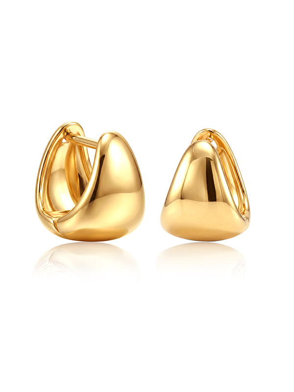 Solara Gold Dome Huggie Hoops