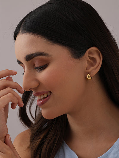 Solara Gold Dome Huggie Hoops