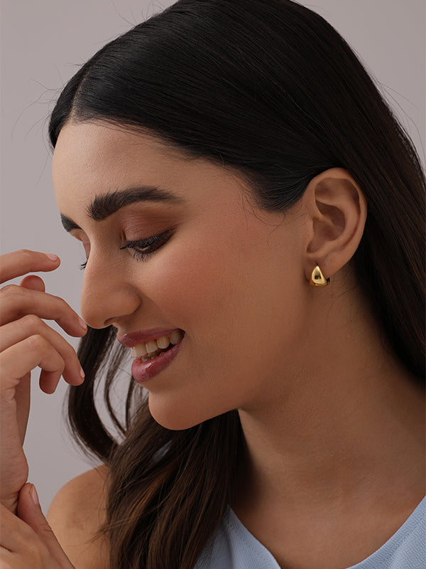 Solara Gold Dome Huggie Hoops