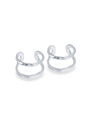 Silver Floral Ear Cuff