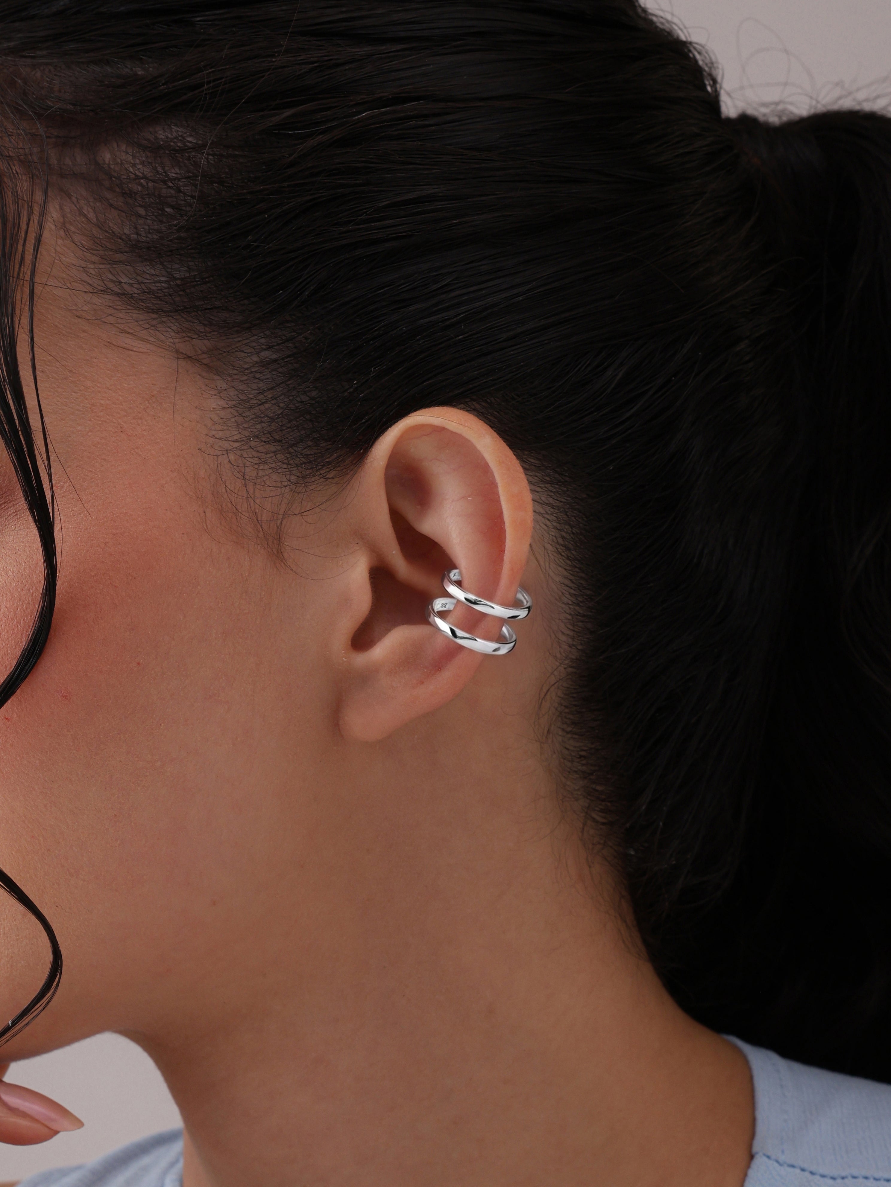 Silver Floral Ear Cuff