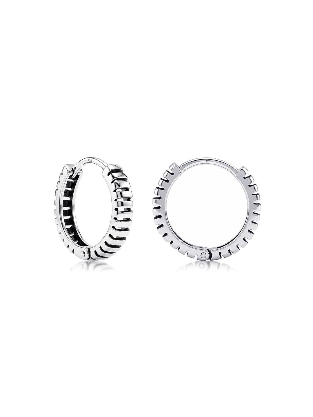 Antique Finish Huggie Earrings for Men