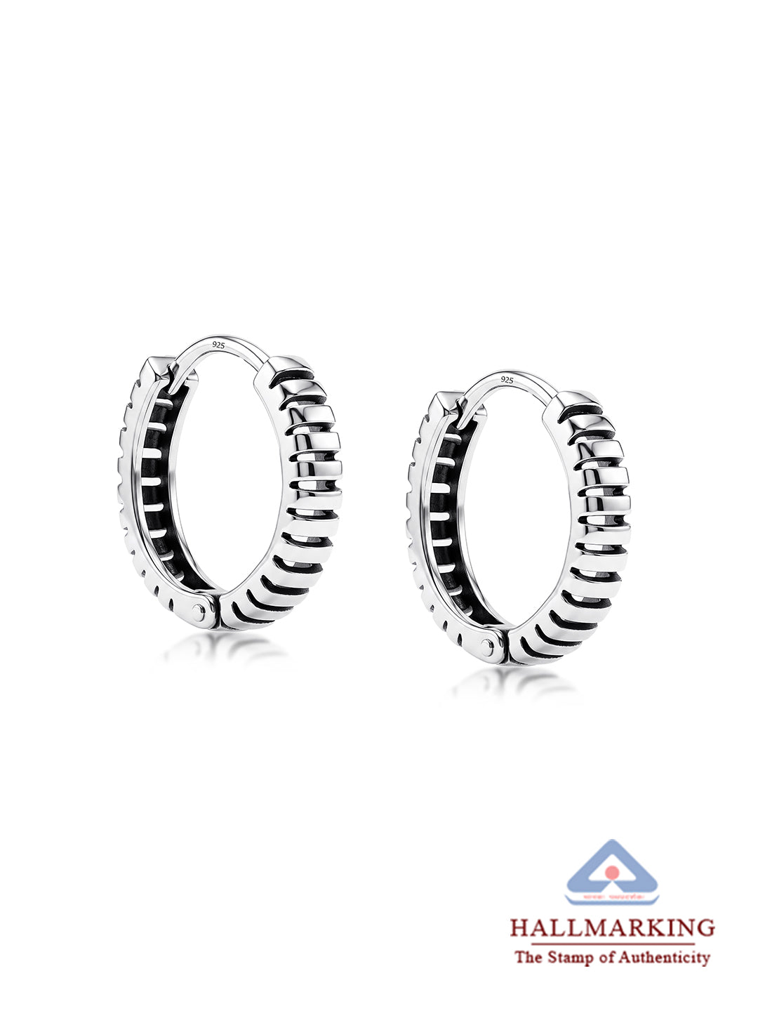 Antique Finish Huggie Earrings for Men
