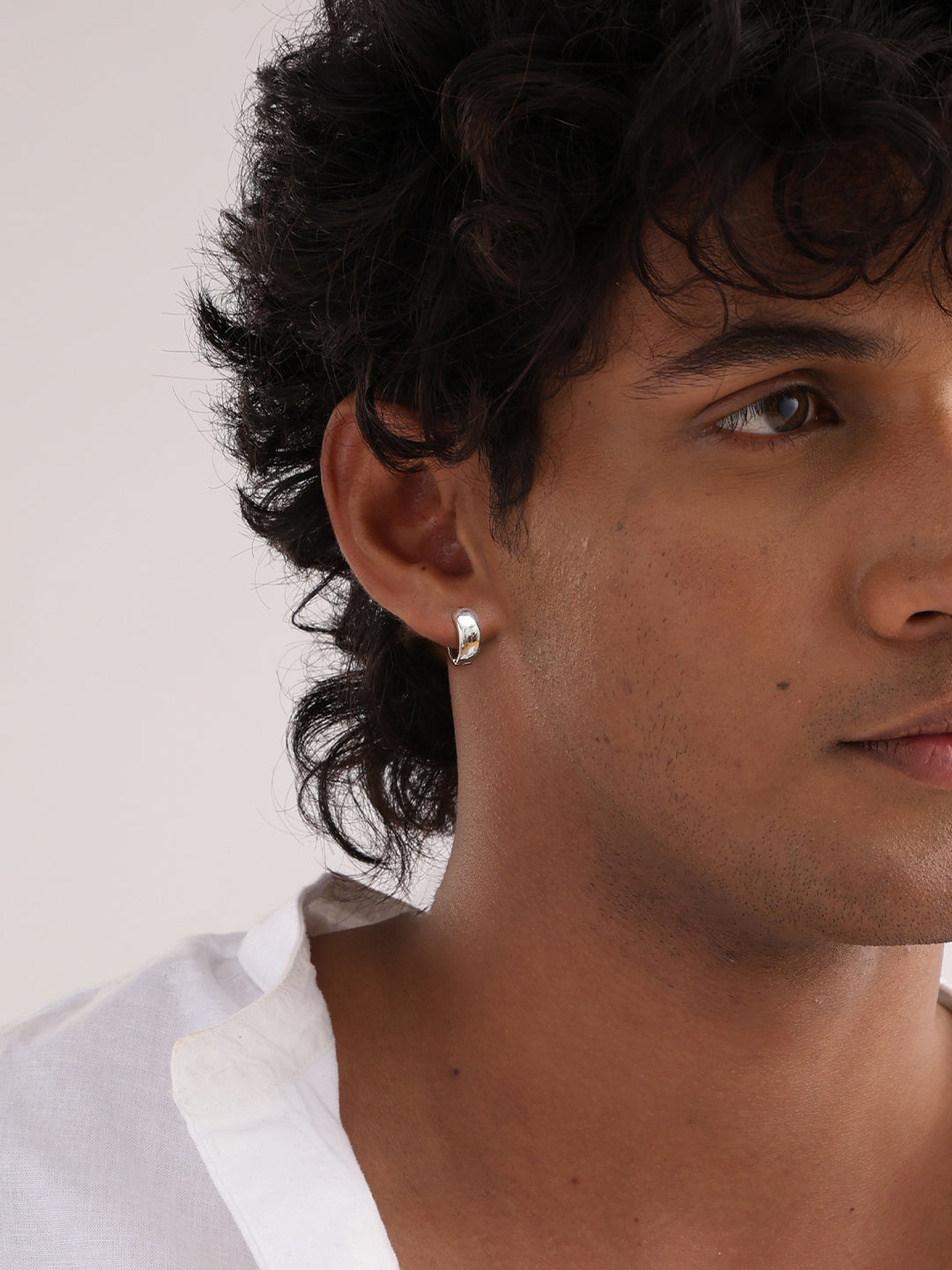 Men’s Silver Huggie Earrings