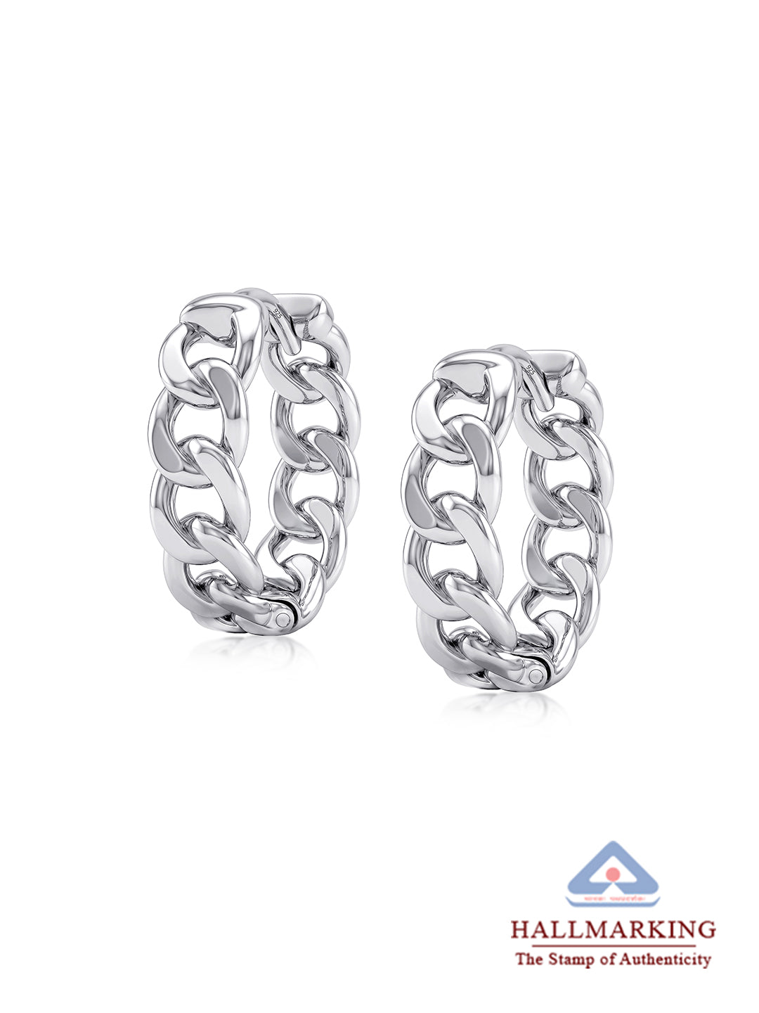 Men’s Rhodium Huggie Earrings