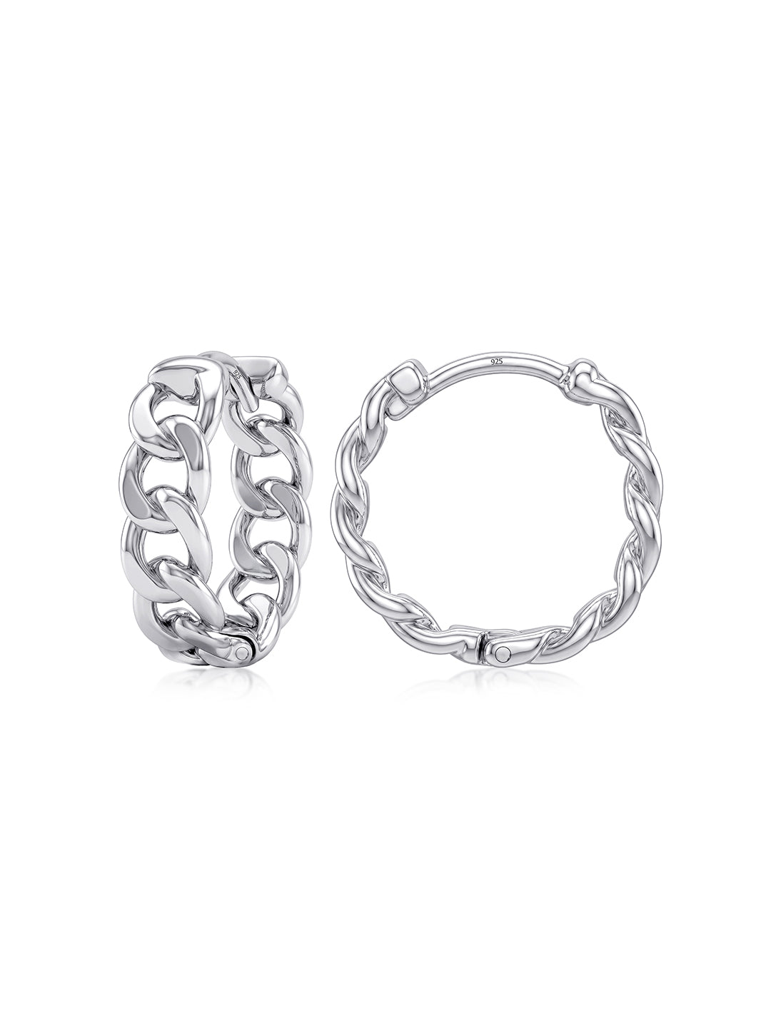 Men’s Rhodium Huggie Earrings