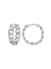 Men’s Rhodium Huggie Earrings