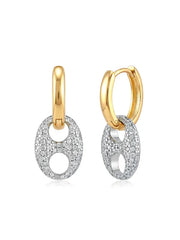 Keira Studded Coffee bean Huggie Hoop Earrings for Women