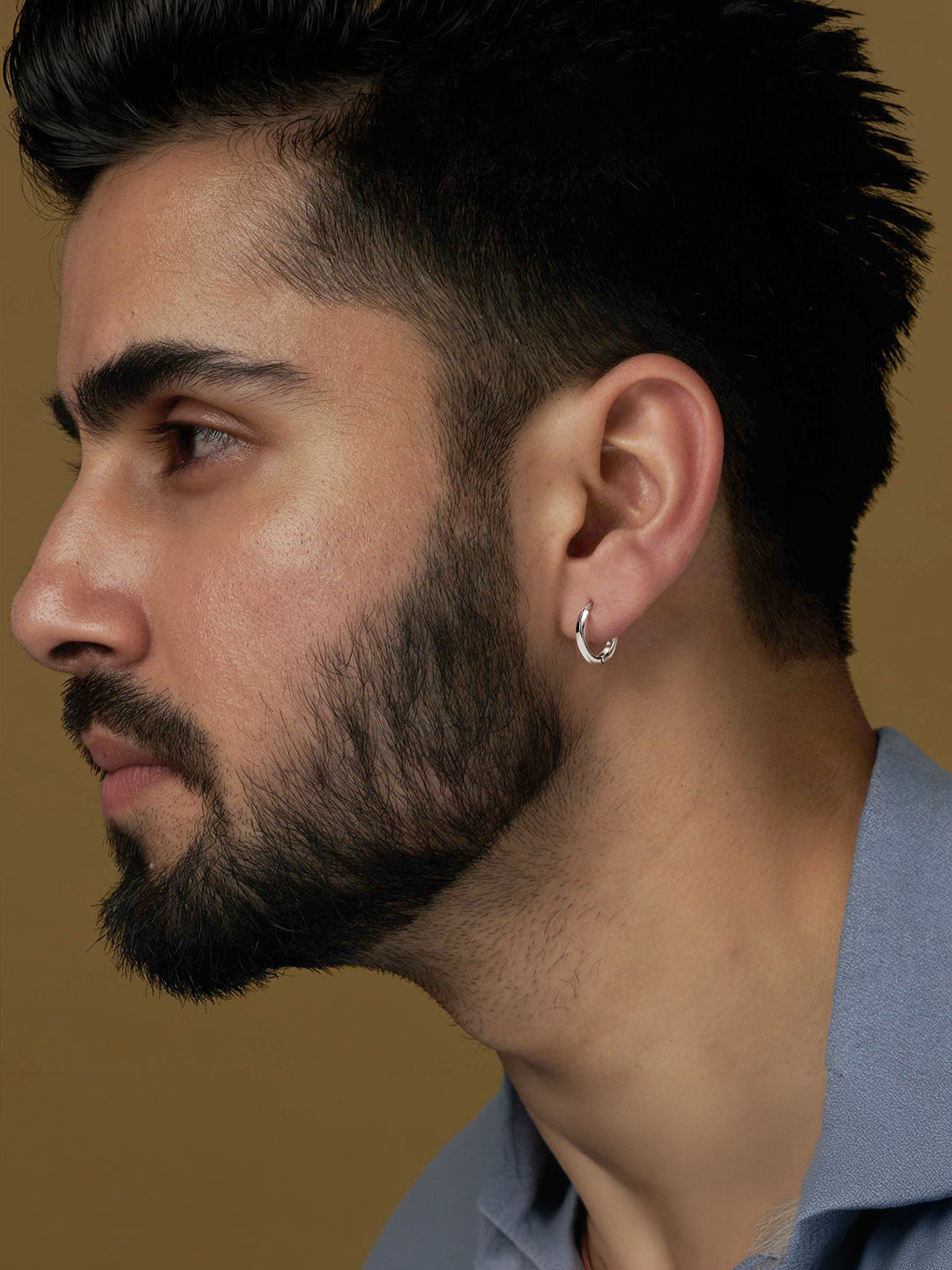 Remy Retro Round Men's Huggie Hoops