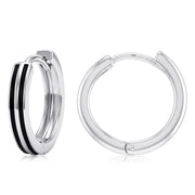 Men’s Rhodium Huggie Earrings