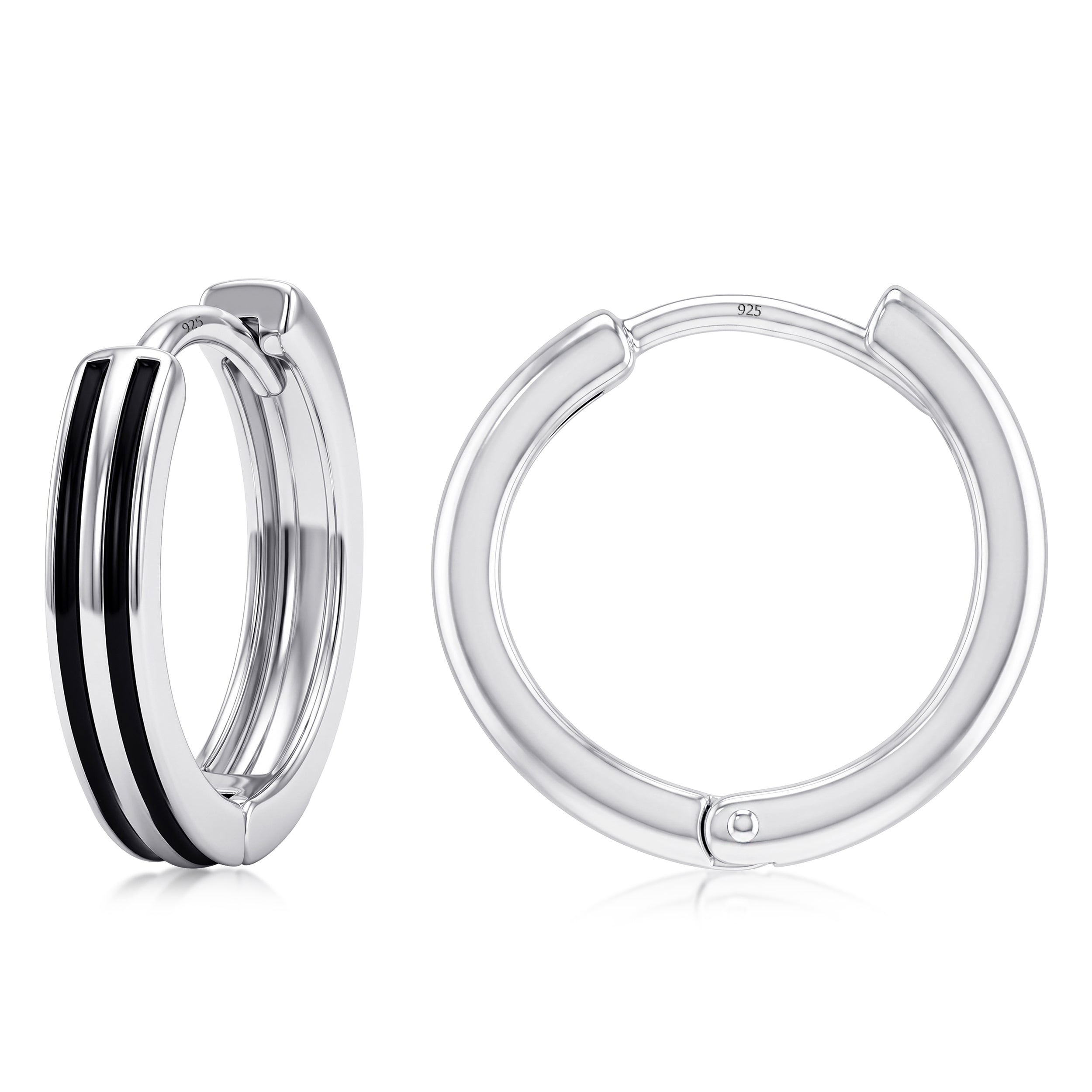 Men’s Rhodium Huggie Earrings