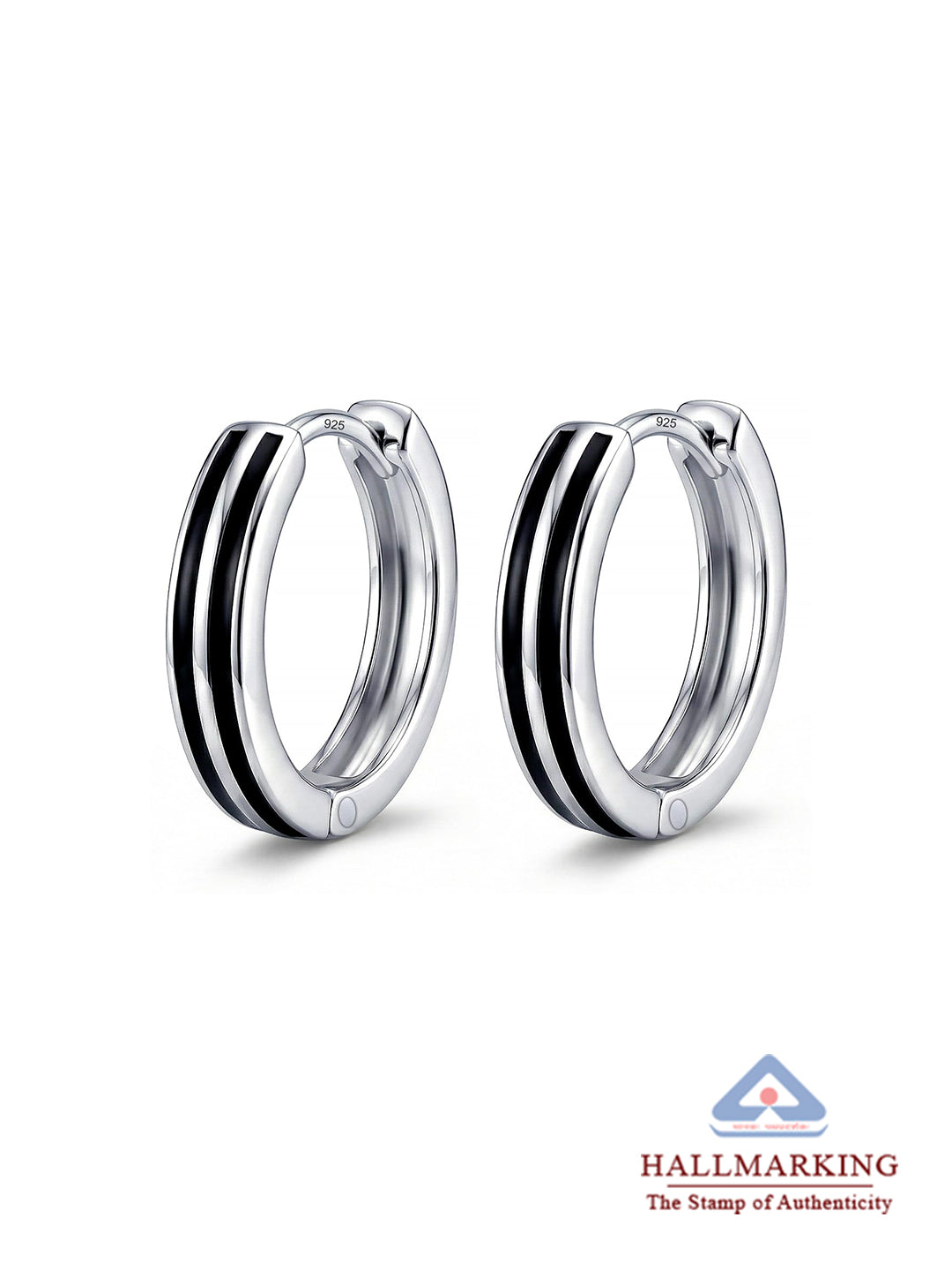 Silver Core Huggie Hoops