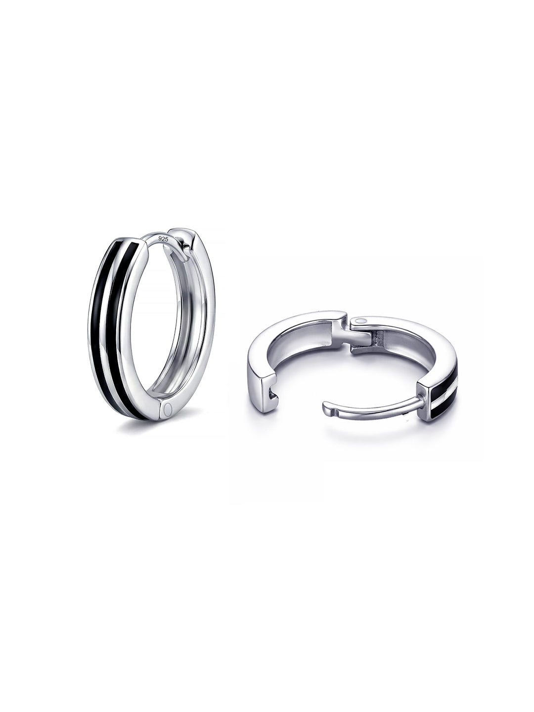 Silver Core Huggie Hoops
