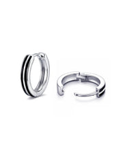Silver Core Huggie Hoops