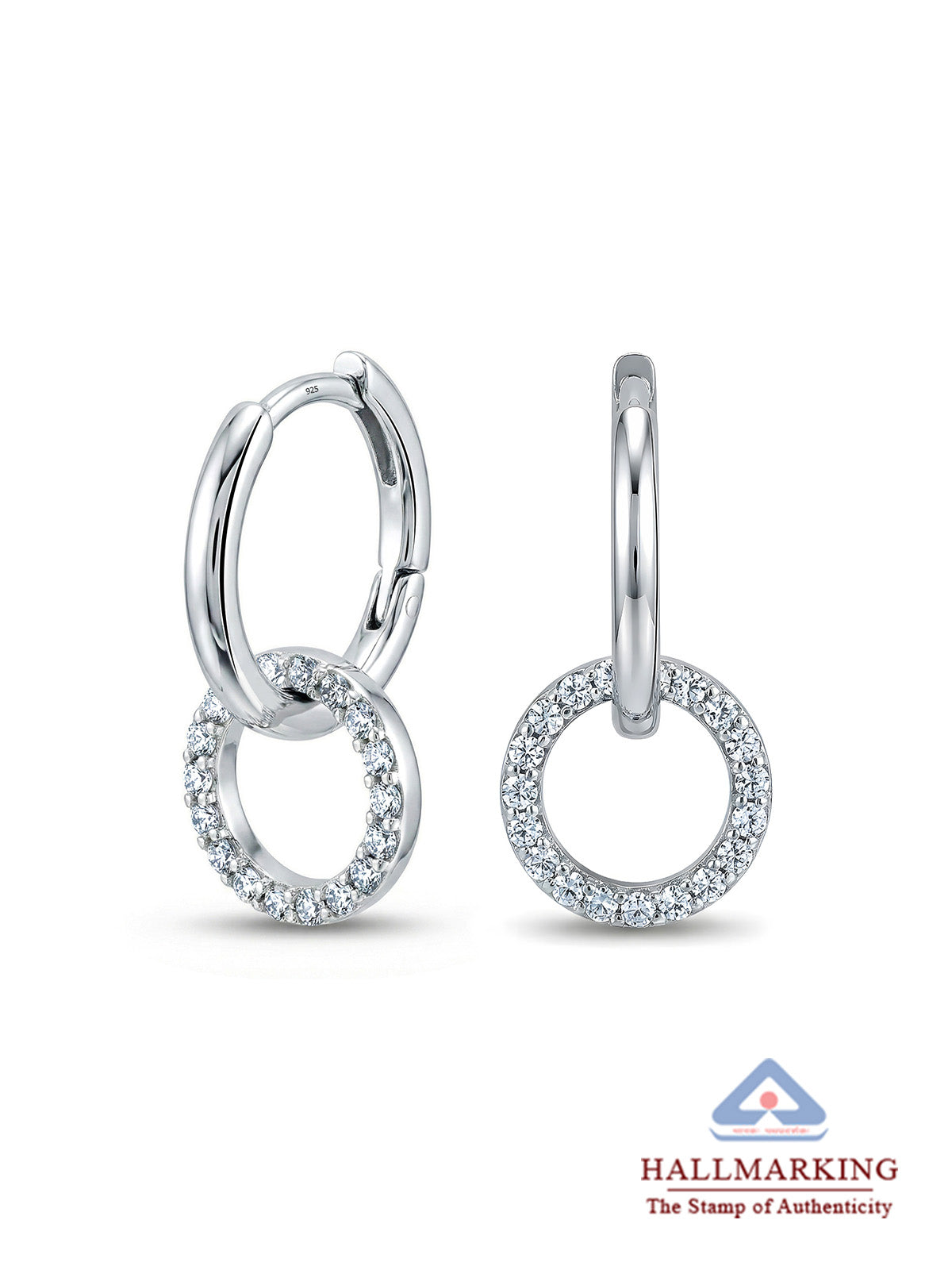 Rhodium Everyday Huggie Hoops