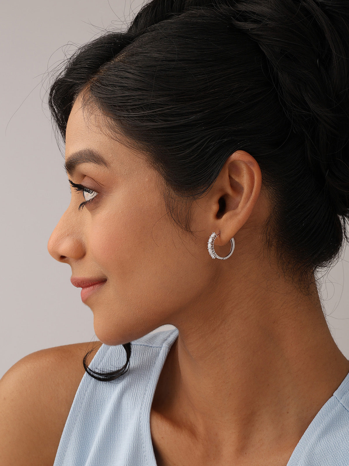 Stellina Moissanite Women's Huggie Earrings