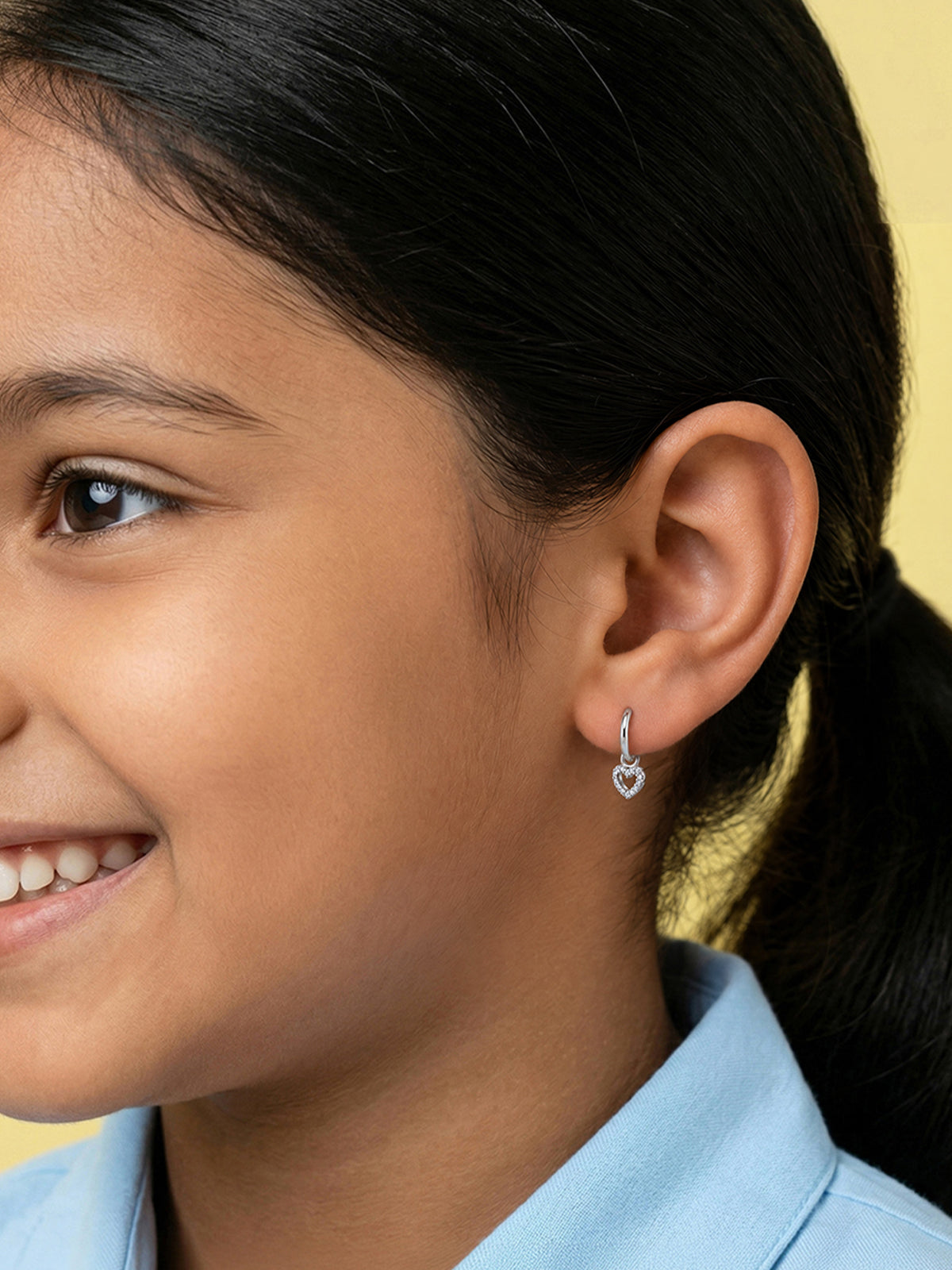 Heart CZ Pav? Huggie Hoop Earrings