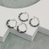 925 Sterling Silver 3 Pairs Bali Hoop Earrings for Girl Teen Women